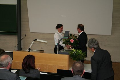 Blumengru zum Abschluss des Vortrags