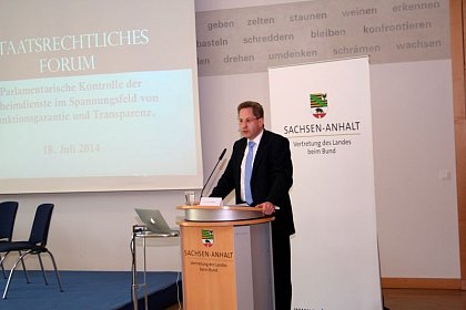 Impulsvortrag des Prsidenten des Bundesamtes fr Verfassungsschutzes Dr. Hans-Georg Maaen.