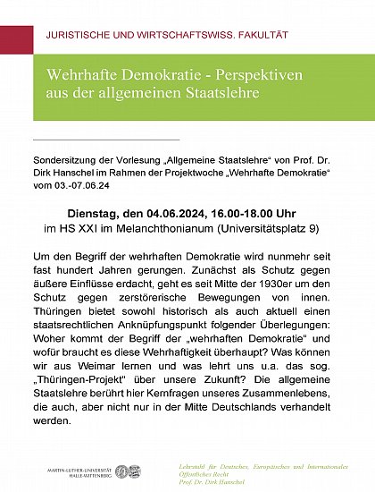 Sondersitzung Wehrhafte Demokratie
